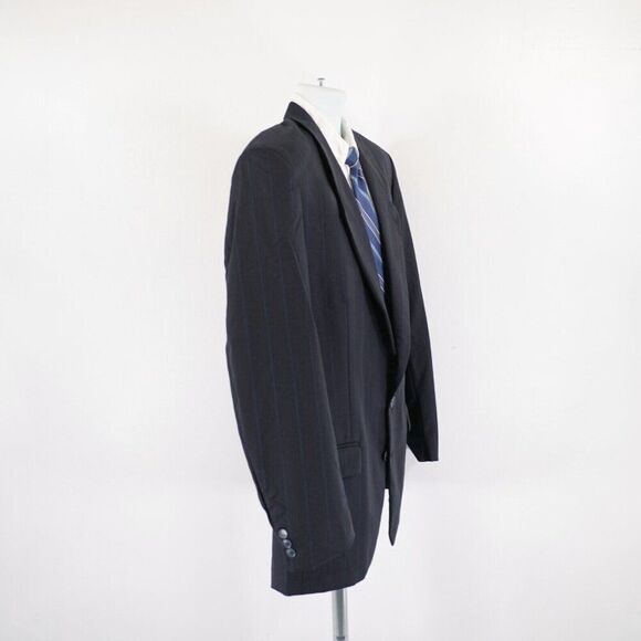 Yves Saint Laurent Wool Blue Check Striped‎ 2 Button Suit Jacket 42R France - Picture 8 of 14